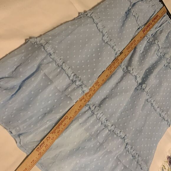 Size XL Swiss Dot Pattern Peasant skirt with four tiers.  NWOT pastel blue - Picture 9 of 11